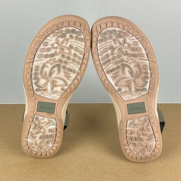Skechers Reggae Slim Stretch Sandals Womens 8 Gray Taupe Comfort Casual - Picture 7 of 10